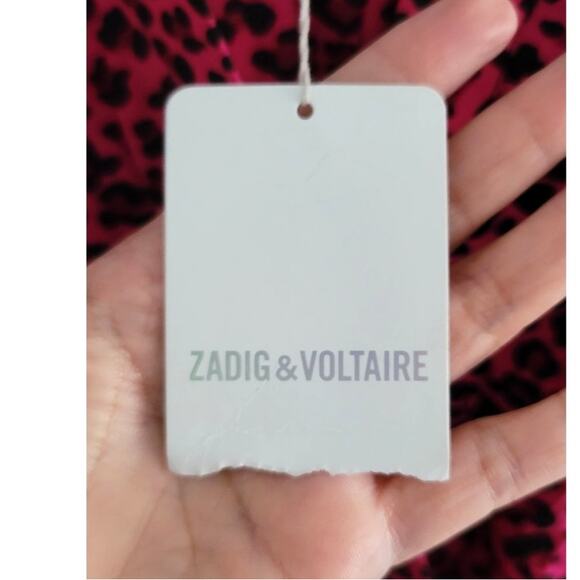 Zadig & Voltaire Reveal Leopard Print Faux Wrap Dress Pink Small NEW - Picture 6 of 13